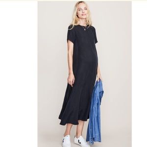 Hatch The James Maternity Midi Dress BLACK SIZE 2